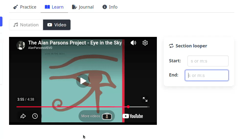 Shows a demo of the newly launched section looper