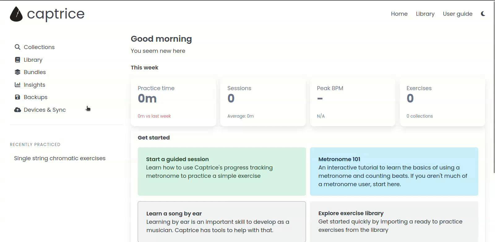 A gif showing new design of the practice interface
