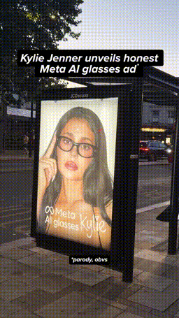 Billboard portraying Kylie Jenner as an alien from They Live.