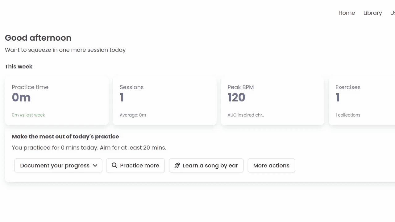 Gif showing the "Learn a song by ear" button in action.
