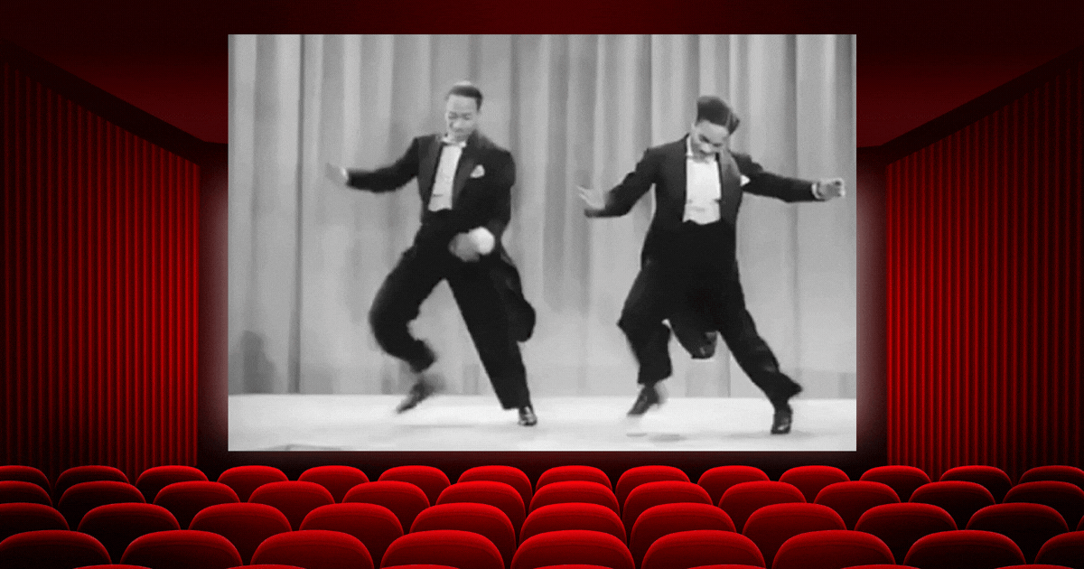 The Nicholas Brothers actually dance across the screen (because this is a moving GIF).