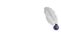 aniamted gif of a quill writing the words 'Thank you'