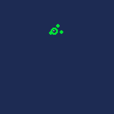 A little frog looking thing skates around on water, leaving ripples in its wake.
