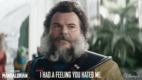 a man with a long white and black beard saying, "I had a feeling you hated me"